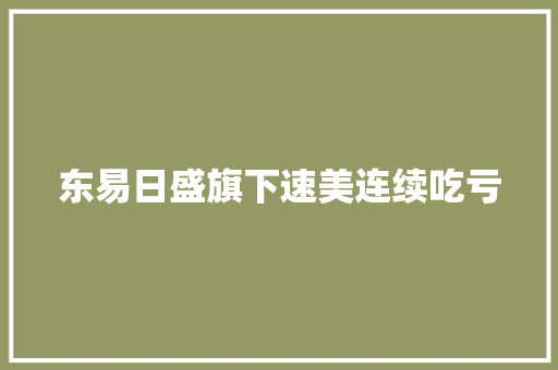 东易日盛旗下速美连续吃亏