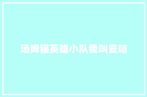 汤姆猫英雄小队我叫麦咭