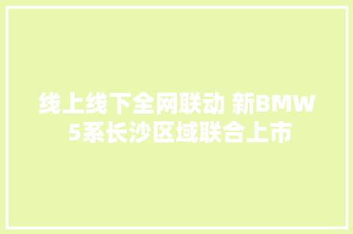 线上线下全网联动 新BMW 5系长沙区域联合上市