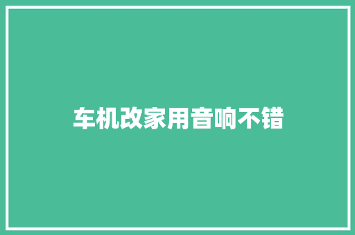 车机改家用音响不错