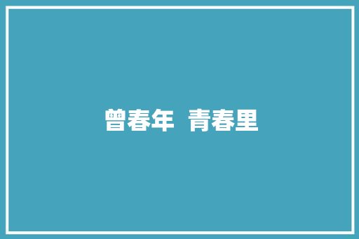 曾春年  青春里