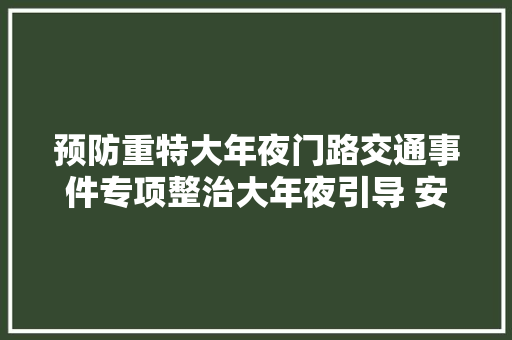 预防重特大年夜门路交通事件专项整治大年夜引导 安顺城区所有电子警察共有近200处具体地点请看清楚转发扩散