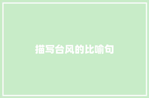 描写台风的比喻句