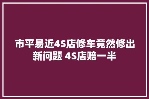 市平易近4S店修车竟然修出新问题 4S店赔一半