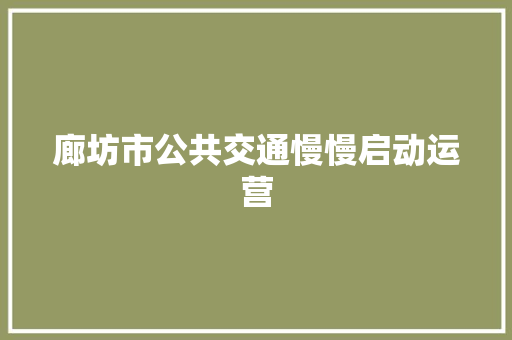 廊坊市公共交通慢慢启动运营