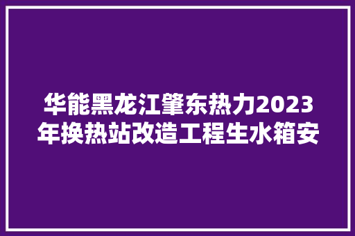 华能黑龙江肇东热力2023年换热站改造工程生水箱安装施工工程