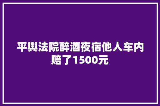 平舆法院醉酒夜宿他人车内赔了1500元
