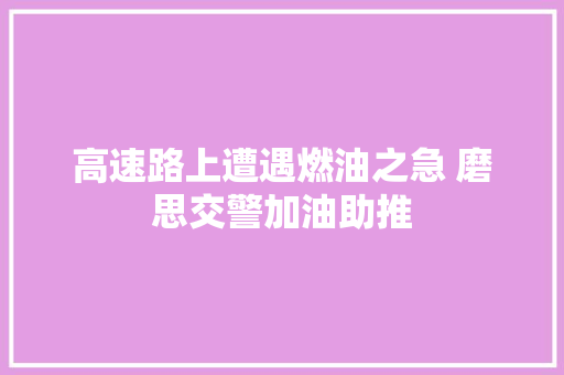 高速路上遭遇燃油之急 磨思交警加油助推