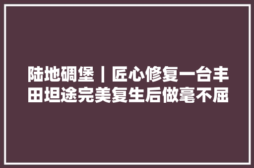 陆地碉堡｜匠心修复一台丰田坦途完美复生后做毫不屈从的攀登者