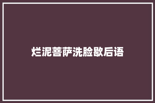 烂泥菩萨洗脸歇后语