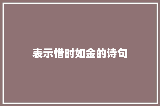 表示惜时如金的诗句