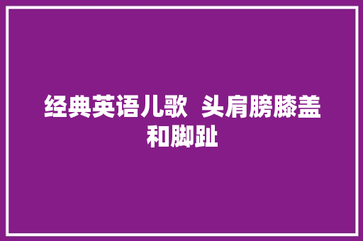 经典英语儿歌  头肩膀膝盖和脚趾