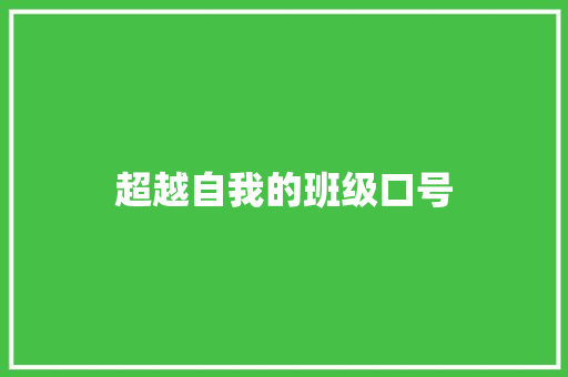 超越自我的班级口号
