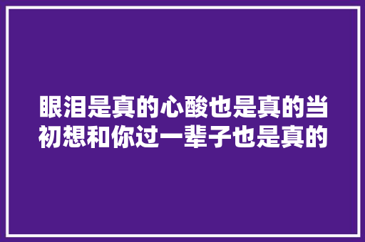 眼泪是真的心酸也是真的当初想和你过一辈子也是真的