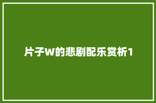 片子W的悲剧配乐赏析1