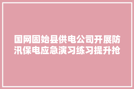 国网固始县供电公司开展防汛保电应急演习练习提升抢险救援实战水平