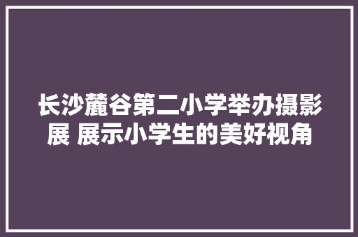 长沙麓谷第二小学举办摄影展 展示小学生的美好视角