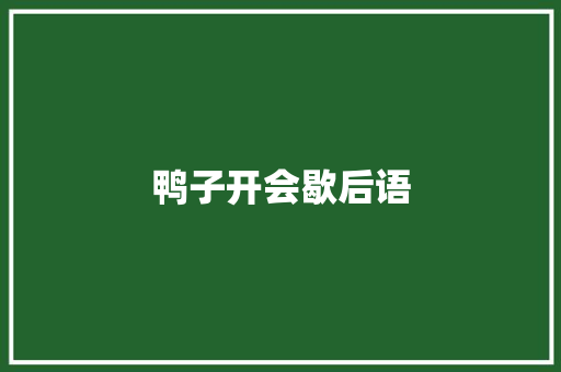 鸭子开会歇后语