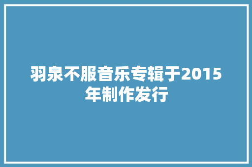 羽泉不服音乐专辑于2015年制作发行