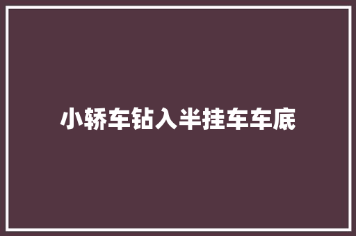 小轿车钻入半挂车车底