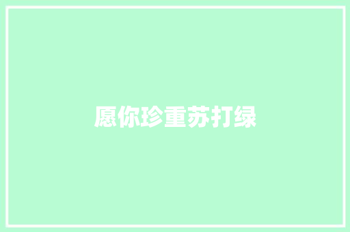 愿你珍重苏打绿