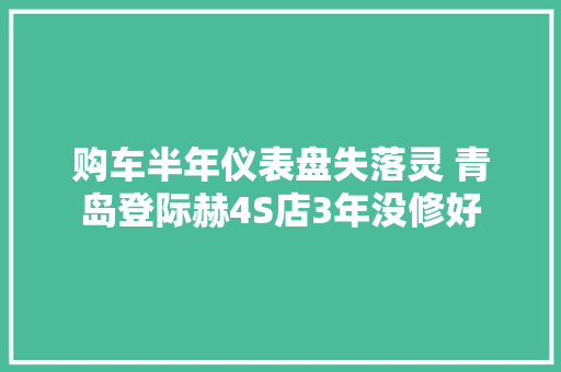 购车半年仪表盘失落灵 青岛登际赫4S店3年没修好
