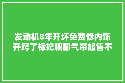 发动机8年开坏免费修内饰开窍了标妃耦部气帘起售不足14万