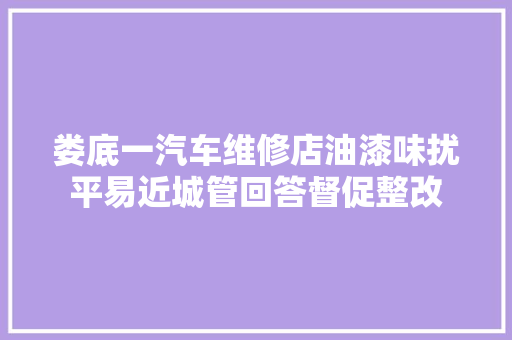 娄底一汽车维修店油漆味扰平易近城管回答督促整改