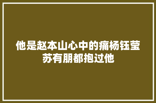 他是赵本山心中的痛杨钰莹苏有朋都抱过他