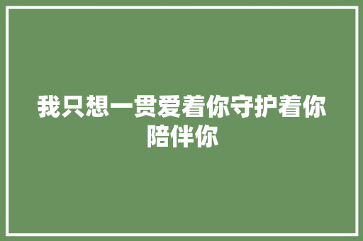 我只想一贯爱着你守护着你陪伴你
