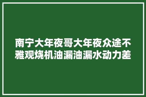 南宁大年夜哥大年夜众途不雅观烧机油漏油漏水动力差用改进件大年夜修彻底解决