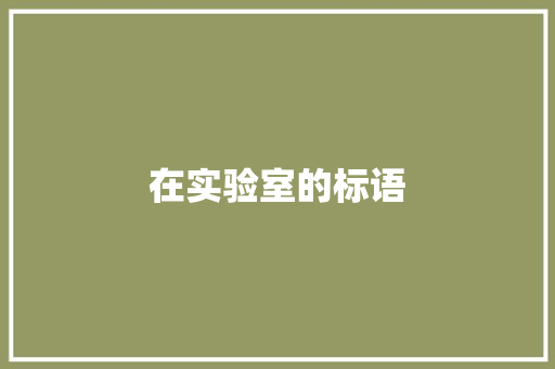 在实验室的标语