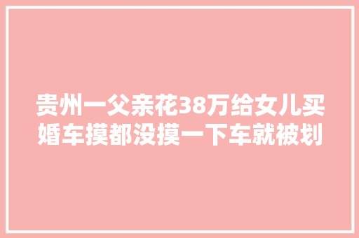 贵州一父亲花38万给女儿买婚车摸都没摸一下车就被划伤了 车主我太冤了