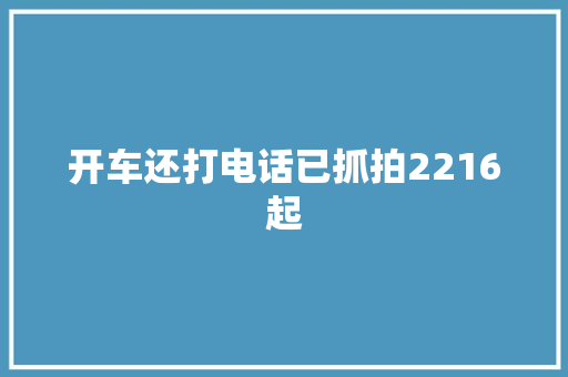 开车还打电话已抓拍2216起