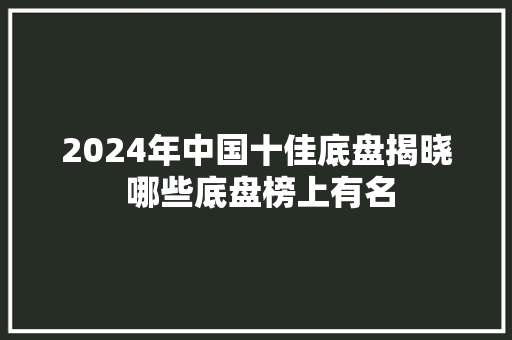 2024年中国十佳底盘揭晓 哪些底盘榜上有名