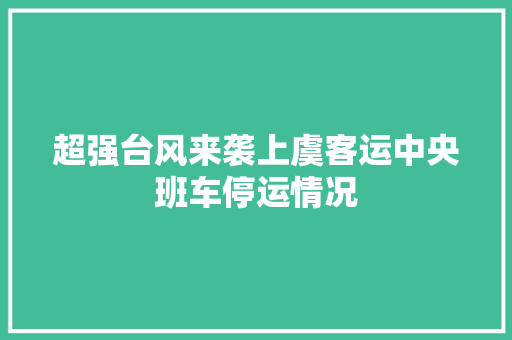 超强台风来袭上虞客运中央班车停运情况