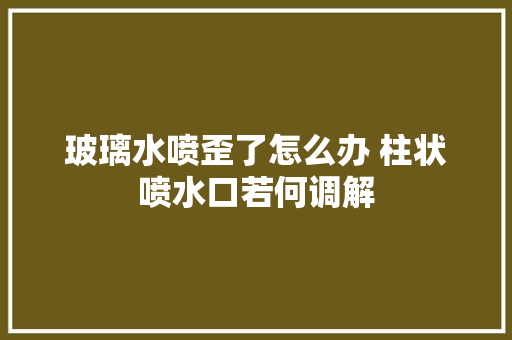 玻璃水喷歪了怎么办 柱状喷水口若何调解