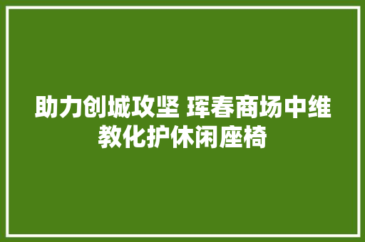 助力创城攻坚 珲春商场中维教化护休闲座椅