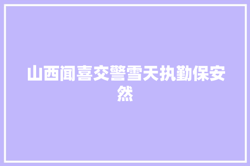 山西闻喜交警雪天执勤保安然