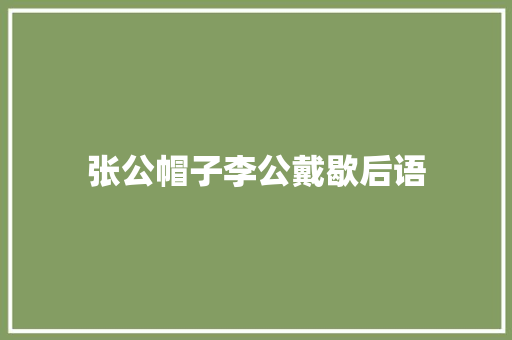 张公帽子李公戴歇后语
