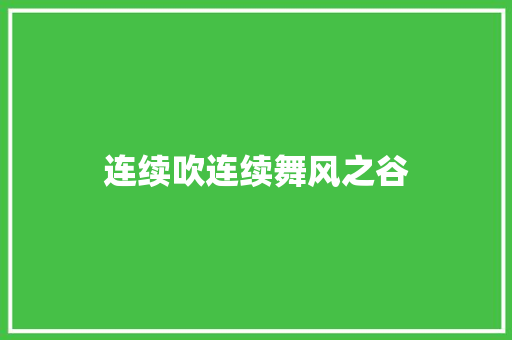 连续吹连续舞风之谷