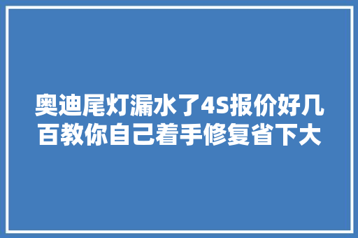 奥迪尾灯漏水了4S报价好几百教你自己着手修复省下大年夜几百