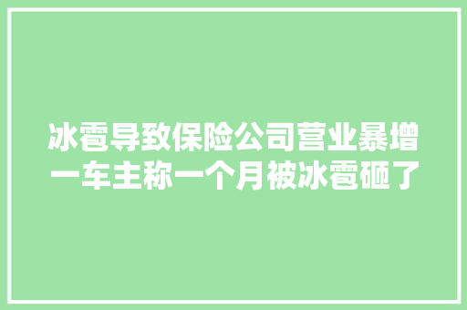 冰雹导致保险公司营业暴增一车主称一个月被冰雹砸了两次