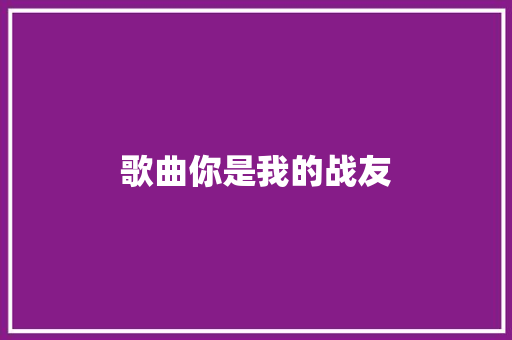 歌曲你是我的战友