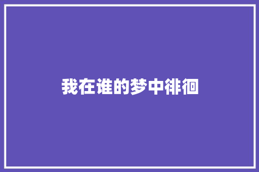 我在谁的梦中徘徊