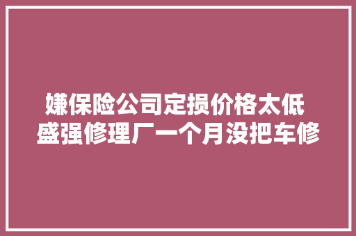 嫌保险公司定损价格太低 盛强修理厂一个月没把车修好