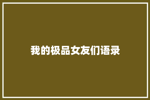 我的极品女友们语录