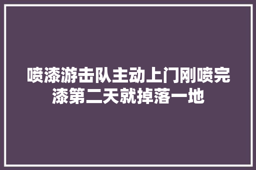 喷漆游击队主动上门刚喷完漆第二天就掉落一地