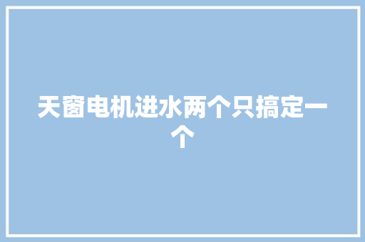 天窗电机进水两个只搞定一个