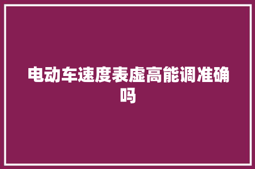 电动车速度表虚高能调准确吗